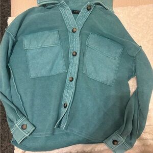 Teal colored boutique sweater